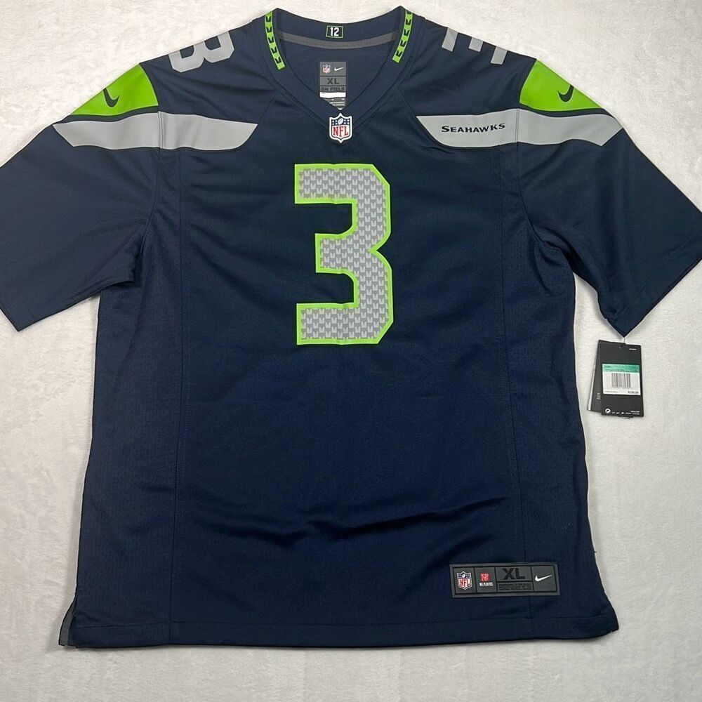 Russell Wilson Nike NFL Seattle Seahawks on the field jersey‎ NWT Men XL